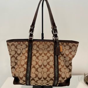 Coach Brown and Tan Tote Bag
